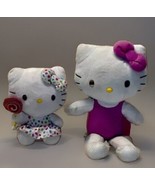 Lot Of 2 Hello Kitty Plush Lollipop Polka Dot Pink Dress - $14.69