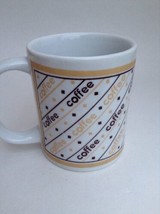 vintage Coffee mug 1980&#39;s diagonal design Mug brown / light brown diamonds - £5.30 GBP