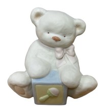 Russ Berrie Precious Keepsakes Teddy Bear Bank Pink Bow with Gift Box Porcelain - £10.57 GBP