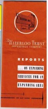Vintage Insurance Brochure &amp; Map 1961 Waterloo Trust &amp; Savings Picture BOD - £5.67 GBP