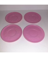 Fisher Price Fun w/Food 4 Pink Saucers for Tea Set 2009 2131 Floral Desi... - £7.74 GBP