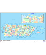 Puerto Rico Zipcode Laminated Wall Map - £154.12 GBP