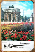 UAT- Aeromarine – Paris – Tuileries - Original Poster – Rare – Poster -C.1950 - £216.12 GBP