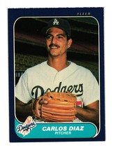 1986 Fleer #128 Carlos Diaz Los Angeles Dodgers - £1.57 GBP