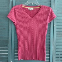 Merona Knit Blouse Shirt ~ Sz S ~ Pink ~ Short Sleeve - £9.19 GBP
