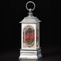 9 inch cardinal lantern with 2 cardinals snow globe - £70.73 GBP