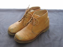 Vintage Brown Leather Ankle Boot Shoe Vibram Soles , Size 8.5 B - $17.38