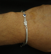 Silver bracelet vintage sterling elephant 925 link chain cuff lucky char... - €21,65 EUR