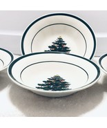 Totally Today &quot;CHRISTMAS TREE&quot; Pattern Set of 4 Soup/Cereal Bowls VTG - £26.66 GBP