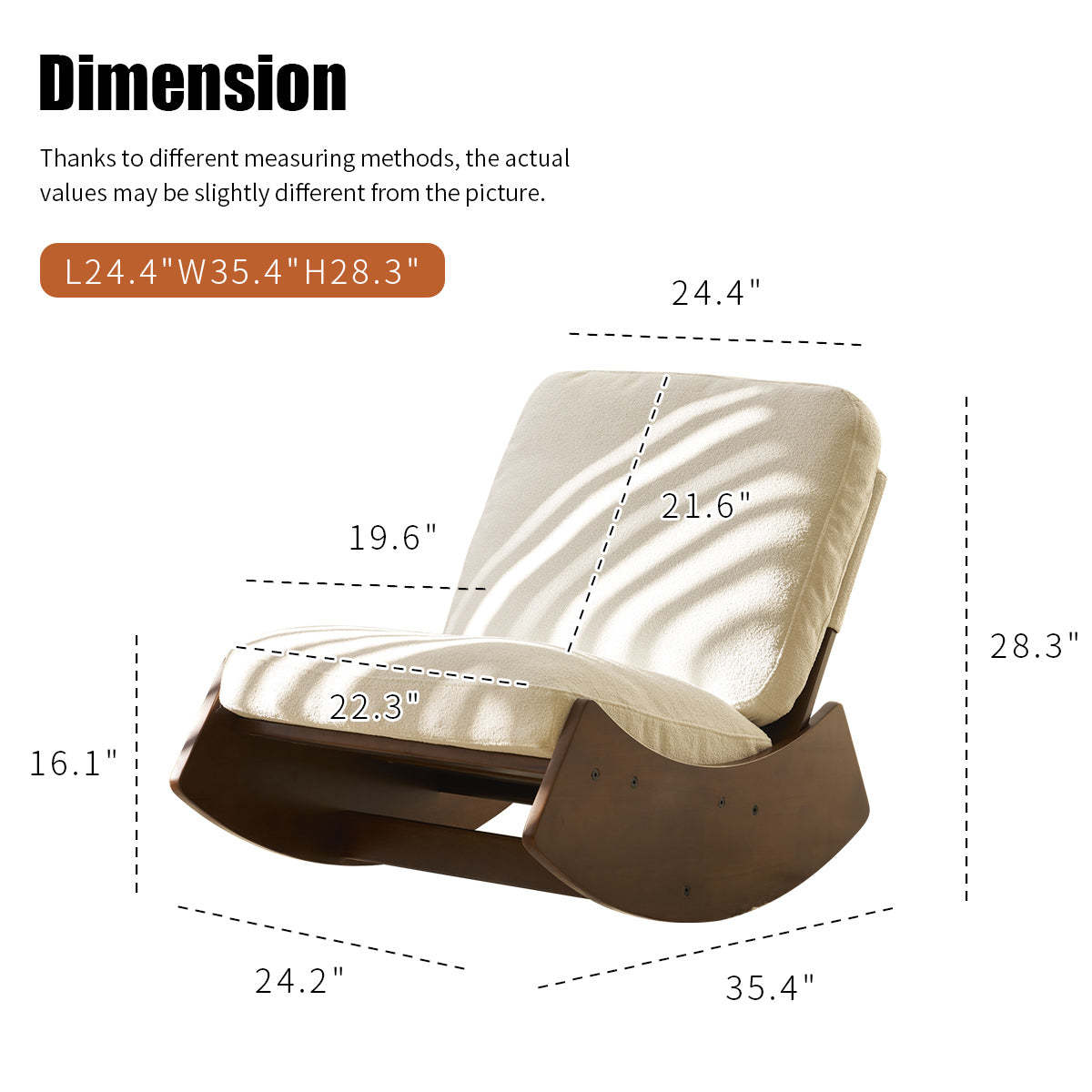 Comfortable Glider Rocking Chair | Solid Wood Frame Item image 5