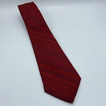 Schiaparelli  Vintage  1960s Red And Maroon Burgundy 4.25&quot; Wide Necktie - £29.89 GBP