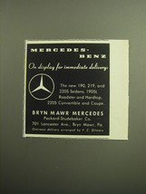 1958 Bryn Mawr Mercedes Ad - Mercedes-Benz on Display for immediate delivery - £14.78 GBP