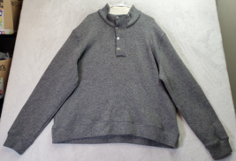 J. Peterman Sweater Men Size XL Gray Wool Long Raglan Sleeve 1/4 Button ... - $41.75
