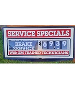Vintage GM AUTHORIZED SERVICE Chevrolet Gas Oil Service Specials Sign - £372.34 GBP