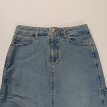 LEE Workwear Mid Rise Medium Denim Skirt Size 2M (36×22) Stretch Slit 112344209 image 9