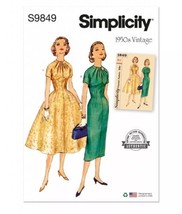 Simplicity Pattern 9849 Vintage 50s Sheath, Fit &amp; Flare Dress Size 6-14 Cosplay - £7.81 GBP