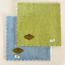 Vintage Japanese Paper Napkins Green Blue Rice Crepe Sets 15 Each Made I... - $15.95