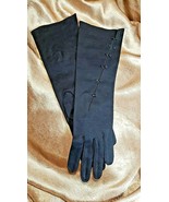 Vintage 1960s Double Woven Cotton by Dawnelle Black Adorned Womens Glove... - $52.42 CAD