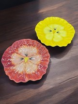 2 Vintage Andrea by Sadek Pansy Plates 8&quot; Diameter Jay Willfred - £11.83 GBP