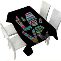 Love Multi Colored Pattern Tablecloth - $51.96 CAD+