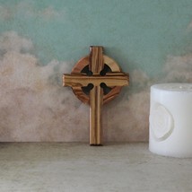 4.5” Olive Wood Celtic Cross Wall Hanging, Irish Symbol of Eternity &amp; In... - £27.64 GBP