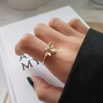 Trusta Bee Ring 925 Sterling Silver Cute Gold Tone Bee Adjustable Ring For Fashi - £14.44 GBP