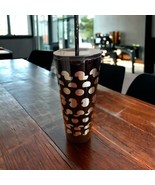 Starbucks Black Silver Polka Dot Print Stainless Steel Cold Cup 24 oz Tu... - $7.70