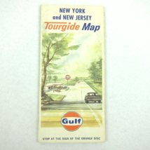 Vintage 1965 Gulf New York &amp; New Jersey Road Map with Long Island - $9.99