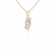 ANGARA Natural Diamond Three Stone Pendant Necklace in 14K Gold (GVS2, 0.25 Ctw) - £702.30 GBP