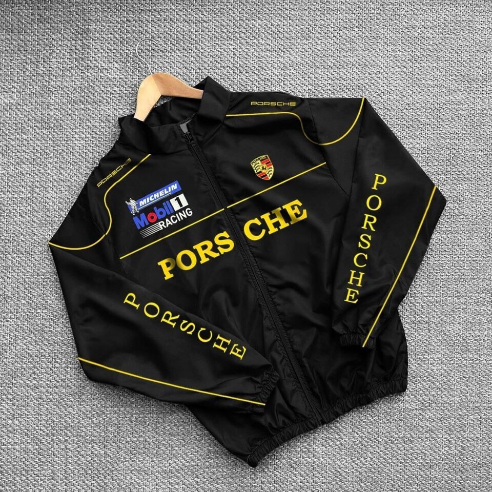 Porsche Jacket, Unisex, Oversize, Black