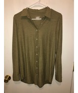 NEW Lands End Womens Small Long Sleeve Roll Tab Sleeve Button Front Shir... - $20.36 CAD