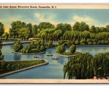 Riverview Spiaggia Lago Riva Pennsville Nuovo Maglia Nj Lino Cartolina N25 - $3.39