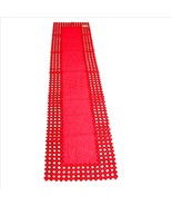Saro Las Estrellas Cut Work Table Runner 16x72 Inches Red - $19.79