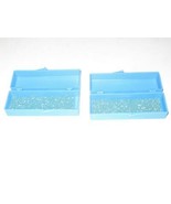 TWO EMPTY DELTRONICS BLUE PLASTIC BOXES - GREAT FOR PARTS STORAGE- EXC- H29 - $53.40 MXN