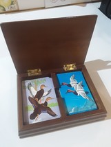 Vintage Mallard Duck Playing Cards 2 Card Decks In Wooden Box - £15.79 GBP