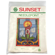 Sunset Needlepoint Kit JOY Longstitch Candle Stained Glass Christmas Dec... - $17.35
