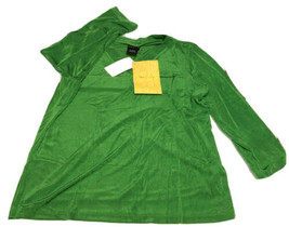 Citiknit QVC Brand Green Acetate&amp; Spandex Made In USA 3/4 Length Sleeve ... - £11.62 GBP