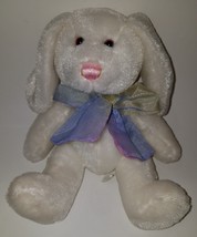 White Bunny Rabbit Plush Stuffed Animal Toy Walmart Easter Basket Purple Bow - £19.42 GBP