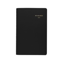 2024 AT-A-GLANCE 5" x 8" Daily Appointment Book Black (70-800-05-24) - £35.54 GBP