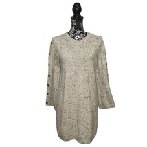 Madewell Donegal Button Sleeve Sweater Dress Knit Cream Speckled - Size Medium - £37.90 GBP