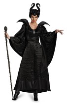 Women&#39;S Disney Maleficent Christening Gown Deluxe Costume Black Large (12-14) - £94.37 GBP