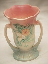 Hull Art Pottery Vase Art Deco Wildflowers Doubled Handle W-3 Vintage 1940s USA - £9.27 GBP
