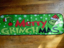 The Grinch Merry Grinchmas Accent Rug 47 in x 15 in Christmas Mat - £21.92 GBP