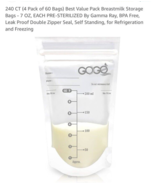 240 CT (4 Pack of 60 Bags) Best Value Pack Breastmilk Storage Bags - 7 O... - $40.76 CAD