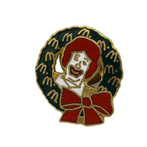 McDonald’s Ronald McDonald Christmas Wreath Restaurant Enamel Lapel Hat Pin - $11.95