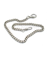 Silver Color Pocket Watch Chain Albert Chain for Men with Lobster Clasp ... - £11.96 GBP