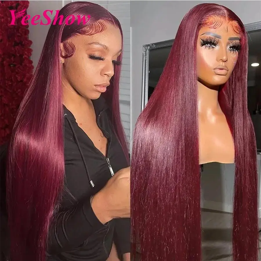99j Straight Lace Frontal Wig Pre Plucked Remy 13x4 Transparent Lace Front Hum - £96.73 GBP+