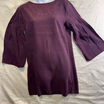 Cloth &amp; Stone Denim Dress Bell Sleeve Tie Back Casual Light Blue L - $26.73