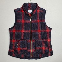 Charter Club Womens Quilted Plaid Vest XL Red &amp; Navy Gorpcore - £22.89 GBP