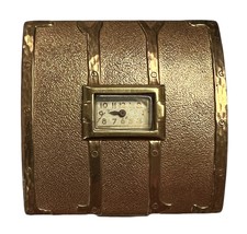 RARE Antique MidC c1940 Evans Steamer Trunk Watch( WORKS!) Powder Compact - $99.46